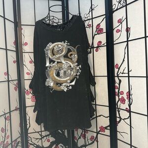 Torrid Lovesick Black Cotton Top